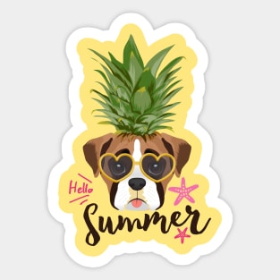 Pineapple Shirt & Gifts for Women, Kids, Boys, Teen Girls, Boxer Dogs Sticker